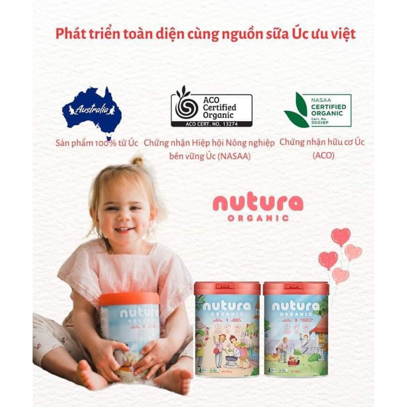 SỮA NUTURA ORGANIC SỐ 1 _800GR