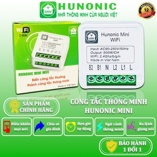 Công tắc thông minh wifi hunonic mini, công tắc điều khiển từ xa qua điện thoại - hnmn02