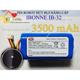 Pin nâng cấp robot hút bụi ibonne ib-32 bảo hành 9 tháng