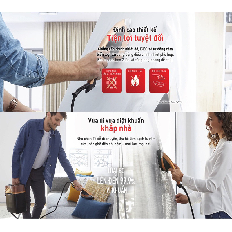 Bàn ủi hơi nước đứng Tefal IXEO Power QT2020E0 - Sản xuất tại Pháp