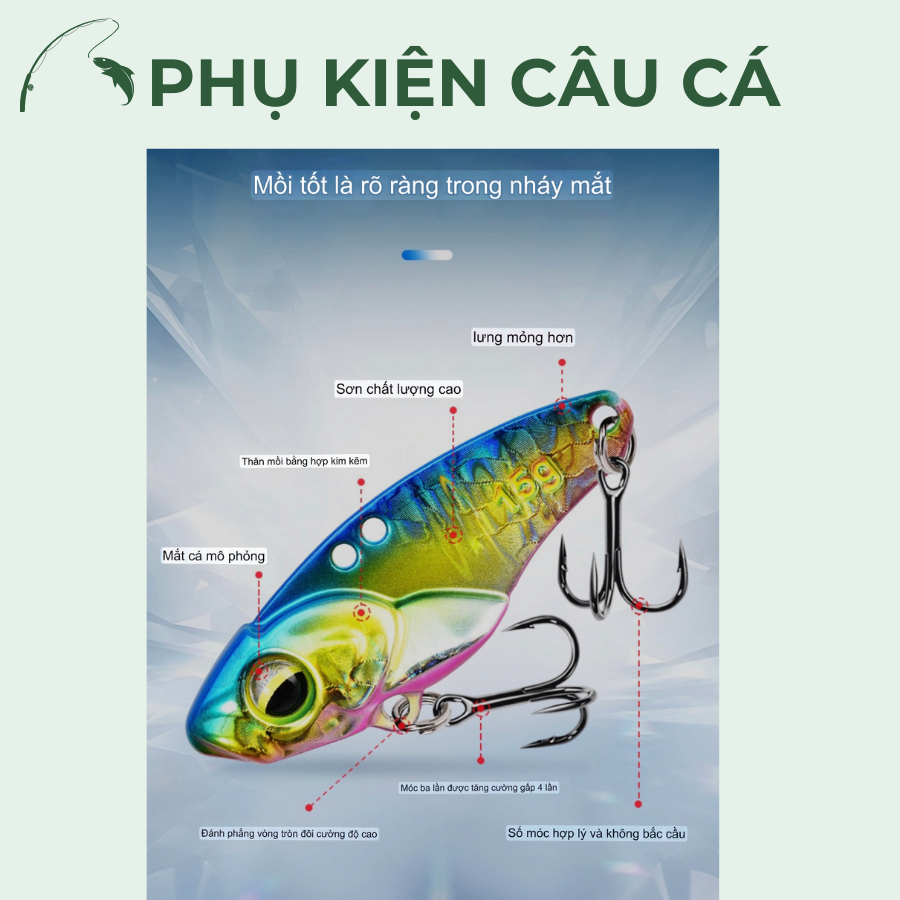 Mồi giả cá sắt VIB kích thước 3,5g 5g,7g,10g,15g