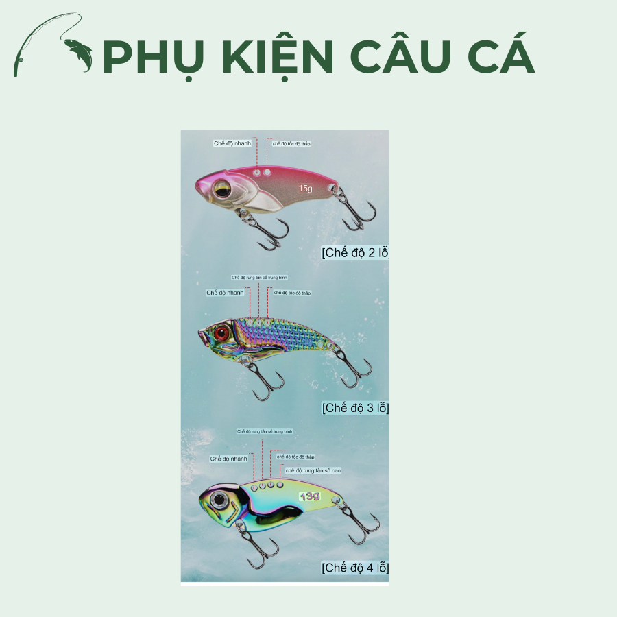 Mồi giả cá sắt VIB kích thước 3,5g 5g,7g,10g,15g