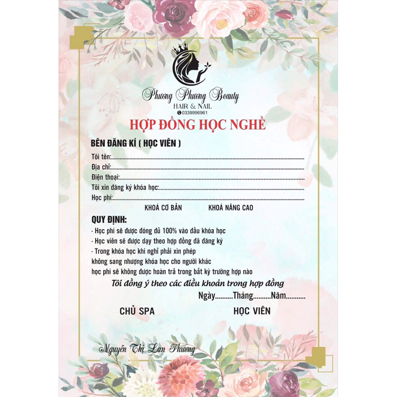 Combo 10 tờ hợp đồng học nghề giá rẻ