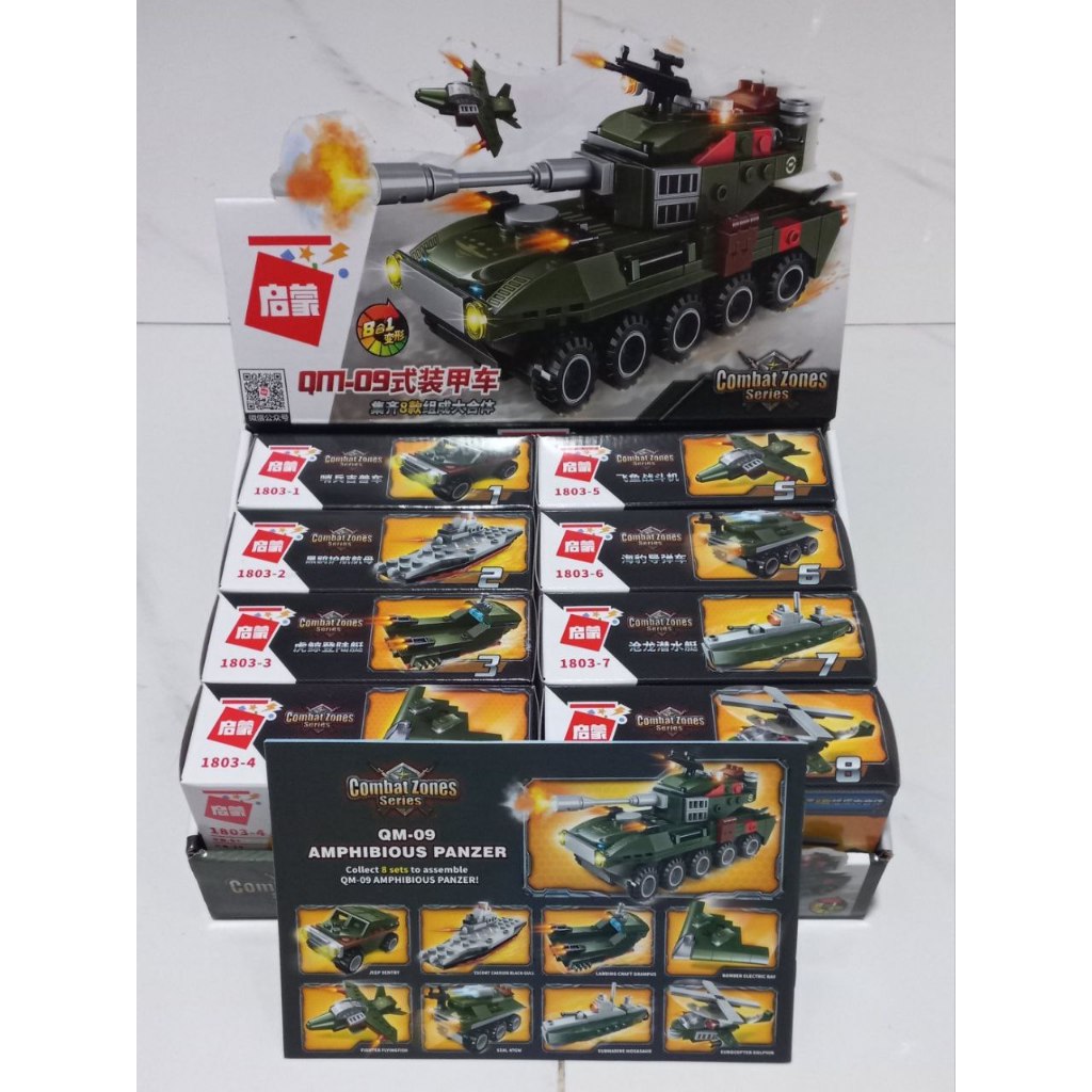 Bộ Lắp Ráp Mô Hình May Bay, Xe Tăng Chiến Đấu, Bộ Gạch Nhựa 8in1, Đồ Chơi Giáo Dục Cho Bé 07066