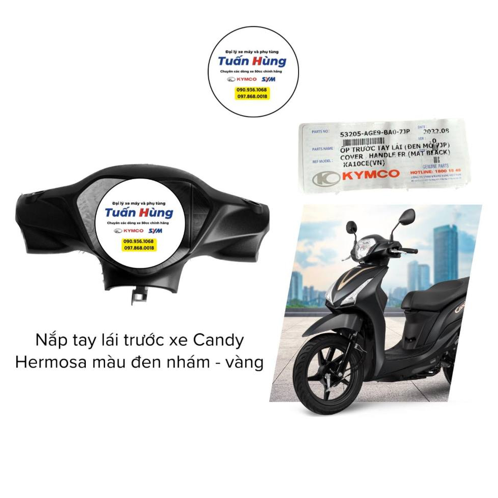 Nắp tay lái trước xe Candy Hermosa màu đen vàng