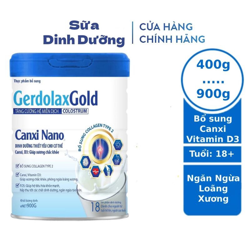 Sữa canxi Gerdolax Gold 900g_ Shop bác sỹ_Date mới, Chính hãng_ bổ sung canxi nano giúp ngăn ngừa loãng xương