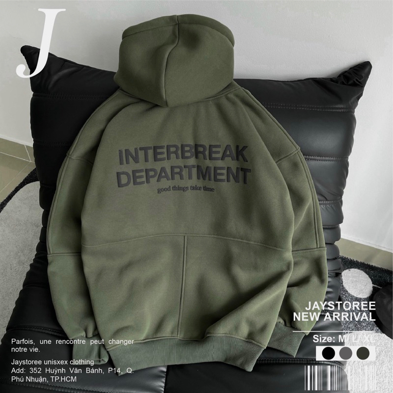 Áo Hoodie Nỉ Form Rộng Unisex Nam Nữ Hoodie Zip INTERBREAK Nhiều Màu Form Rộng Unisex Nam Nữ