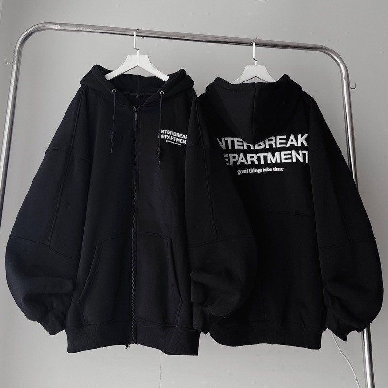 Áo Hoodie Nỉ Form Rộng Unisex Nam Nữ Hoodie Zip INTERBREAK Nhiều Màu Form Rộng Unisex Nam Nữ