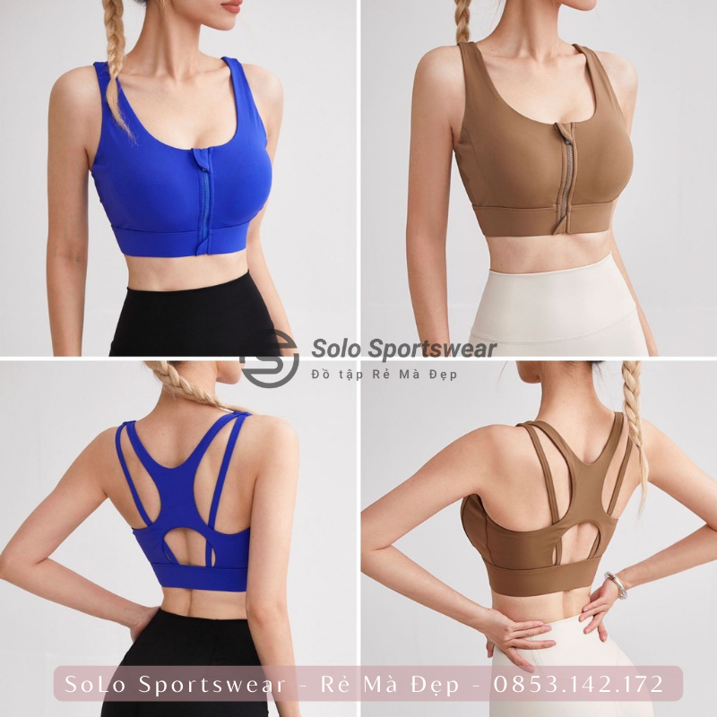 Áo Bra Tập Gym MÚT ĐÚC Croptop Khóa Ngực Thể Thao Nữ Thun Poly Siêu Mềm Mịn Co Giãn Tôn Dáng 𝙎𝙤𝙡𝙤 𝙎𝙥𝙤𝙧𝙩𝙨𝙬𝙚𝙖𝙧 209