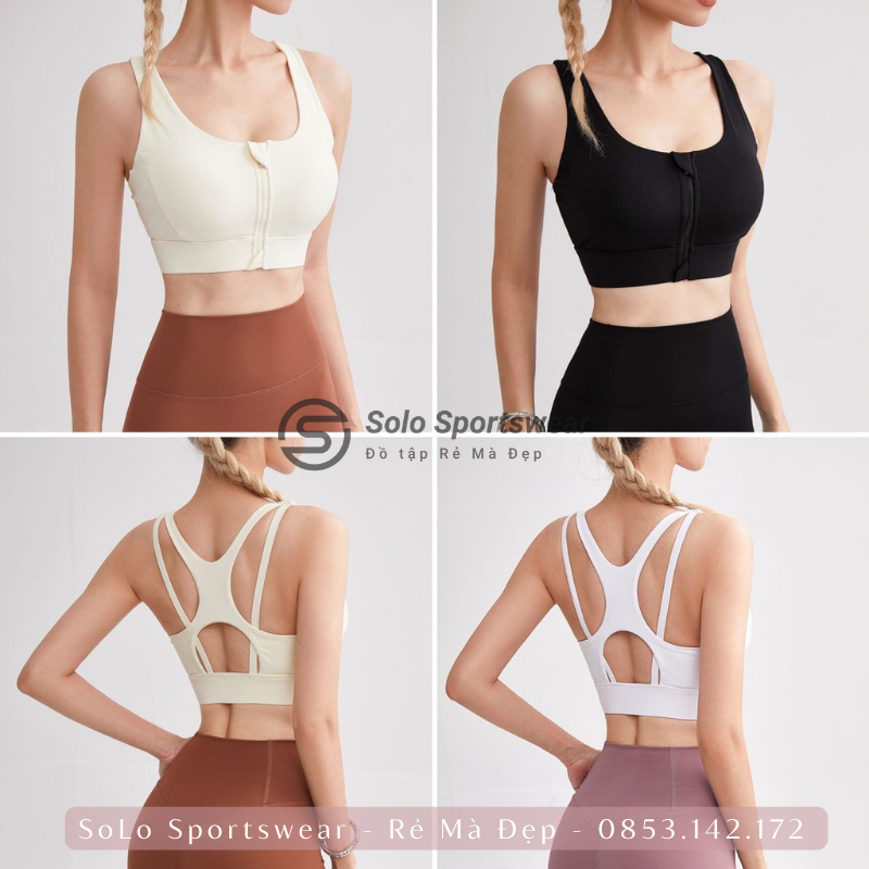 Áo Bra Tập Gym MÚT ĐÚC Croptop Khóa Ngực Thể Thao Nữ Thun Poly Siêu Mềm Mịn Co Giãn Tôn Dáng 𝙎𝙤𝙡𝙤 𝙎𝙥𝙤𝙧𝙩𝙨𝙬𝙚𝙖𝙧 209
