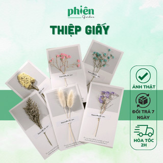 Thiệp hoa khô handmade giấy cứng siêu xinh