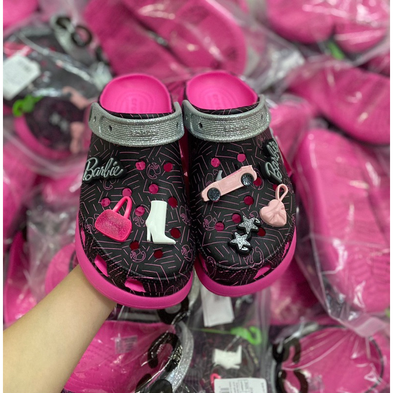 Sục Crush Barbie Black Pink đế cao 7cm tặng kèm sticker y hình