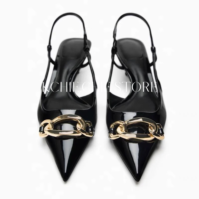 Giày ZR Da Bóng Phối Xích Đế Cao 5cm Fullbox