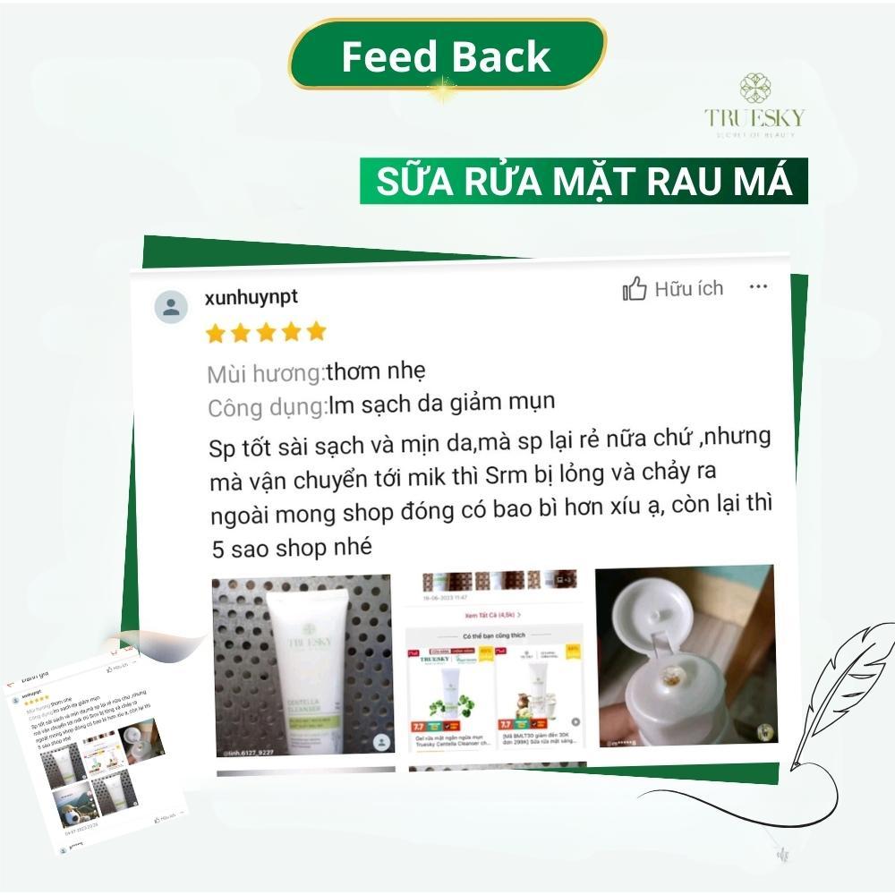 Sữa Rửa Mặt Rau Má Truesky Chính Hãng 50gr Ngừa Mụn Kiềm Dầu Sạch Sâu Tẩy Tế Bào Chết Sáng Da Cho Tuổi Dậy Thì Nam Nữ