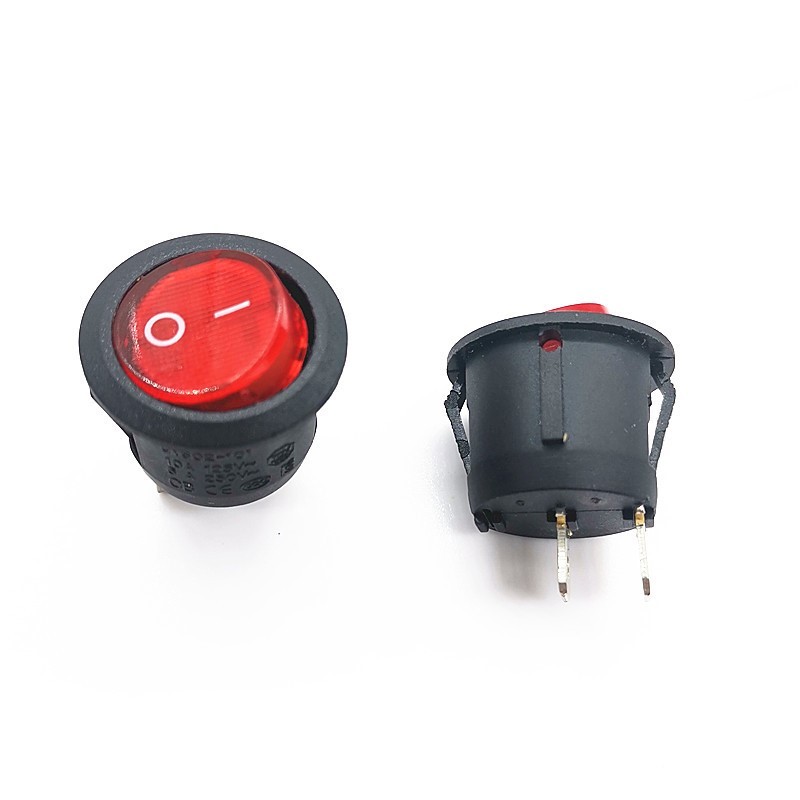 Công tắc bập bênh tròn 6A/250V 2 chân KCD1 đường kính khoét lỗ 20mm