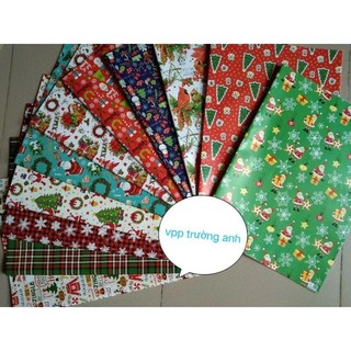 set 10 tờ giấy gói quà tặng noel giáng sinh
