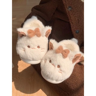 Giày dép bông dép bông nữ mèo cute đeo nơ XXT GIÀY BÔNG MÈO ĐEO NƠ