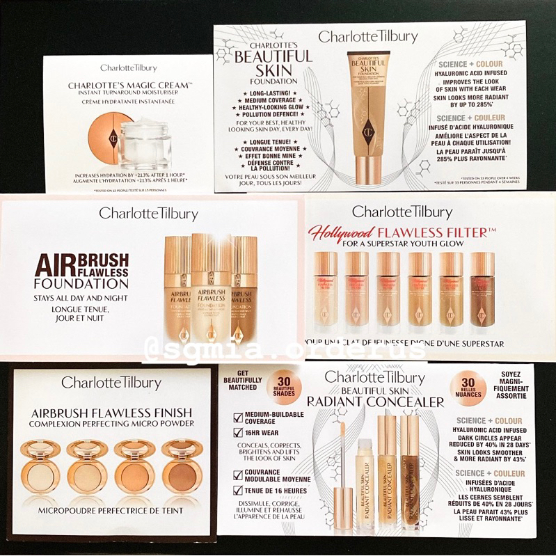 Set 6 Sample Charlotte Tilbury kem nền, phấn phủ chính hãng