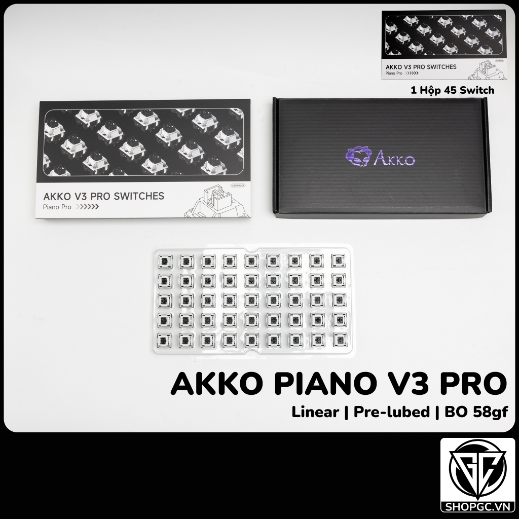 Switch AKKO PIANO PRO V3 | LINEAR | Pre-lubed | 5-PIN | Công tắc bàn phím cơ