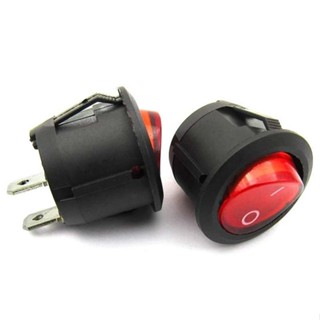 Công tắc bập bênh tròn 6A/250V 2 chân KCD1 đường kính khoét lỗ 20mm (không đèn)