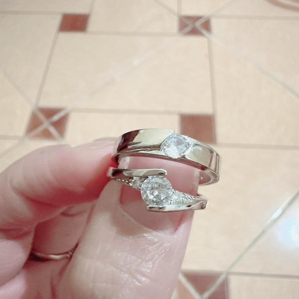 Nhẫn đôi tình yêu thời trang Tặng kèm hộp trái tim có khe hở điều chỉnh H4