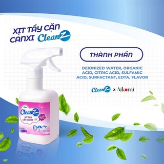 Xịt tẩy vệ sinh cặn canxi nhà tắm CleanZ Aikomi 330ml (tẩy cặn canxi đồ inox, vệ sinh gương, vách kính, cửa kính trong n