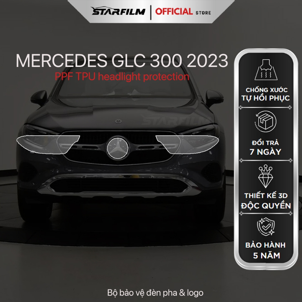 GLC 300 2023 PPF TPU bảo vệ đèn pha STARFILM