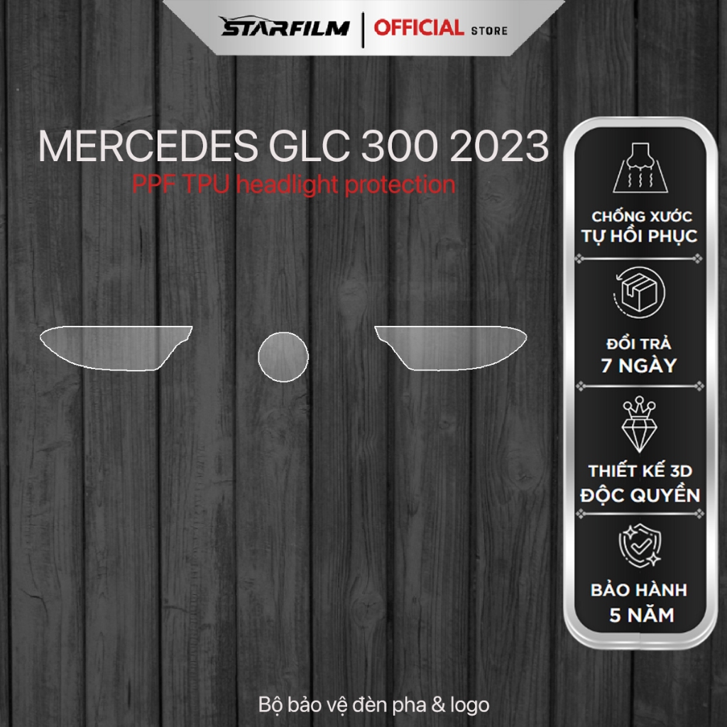 GLC 300 2023 PPF TPU bảo vệ đèn pha STARFILM