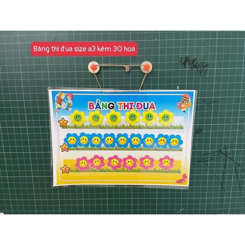 Bảng thi đua giaos cụ dạy học A3 kèm 30-40 hoa nam châm
