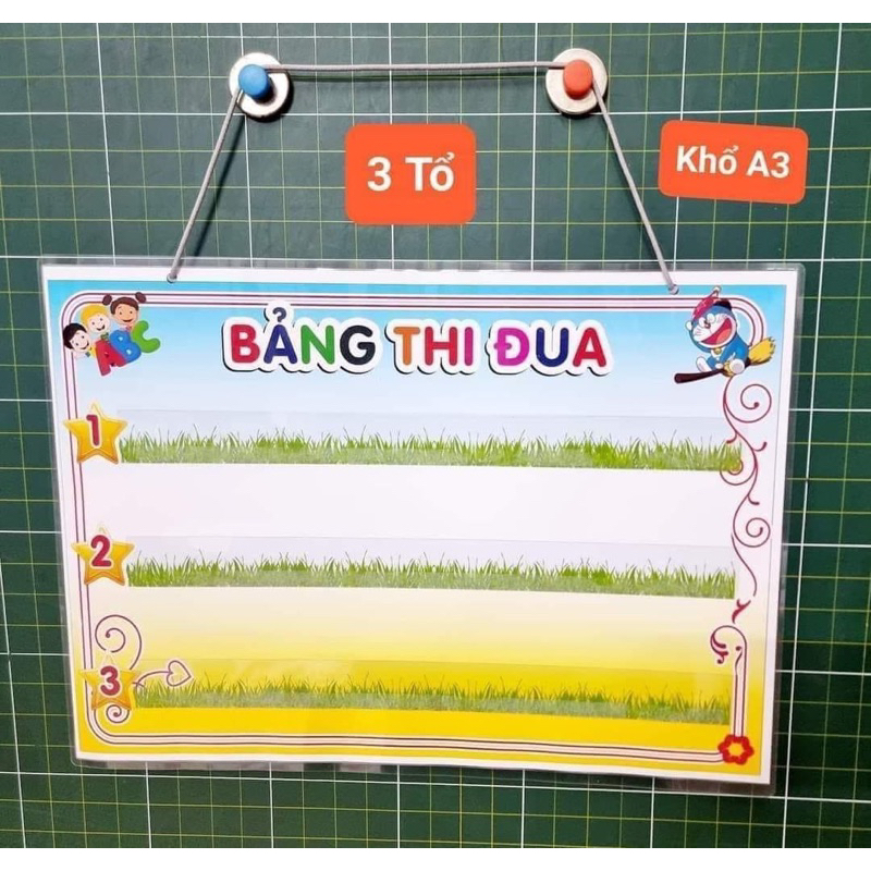 Bảng thi đua giaos cụ dạy học A3 kèm 30-40 hoa nam châm