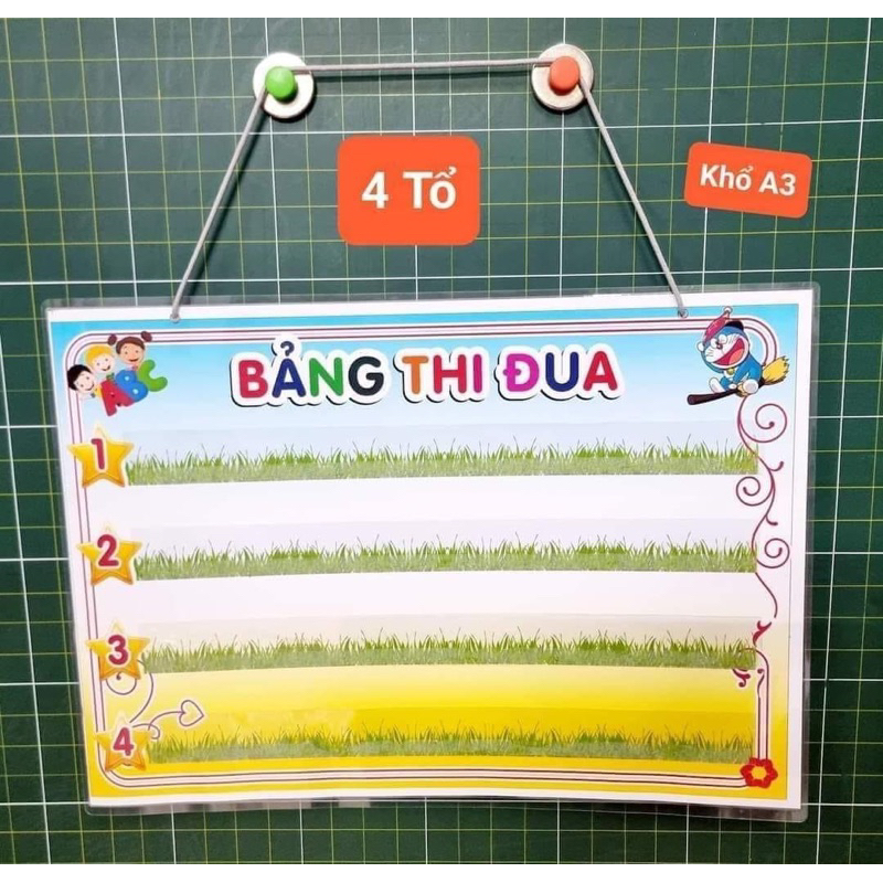 Bảng thi đua giaos cụ dạy học A3 kèm 30-40 hoa nam châm