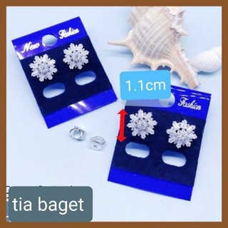 Bông tai nữ bạc thật nguyên chất mẫu bông đính đá đẹp bền gọn nhẹ