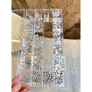  Set 1000 viên đá chân bằng - Khay đá khối nhân tạo đính móng tay đa dạng kiểu dáng màu sắc sang chảnh chuẩn thời thượng 