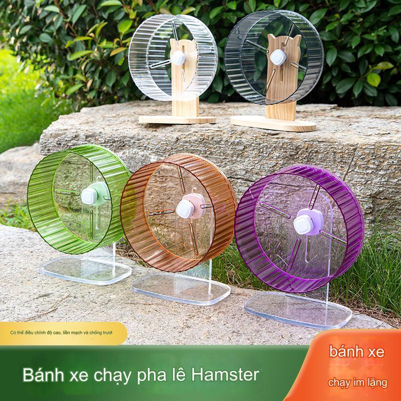 Wheel chạy hamster pha lê kèm đế 17cm 21cm