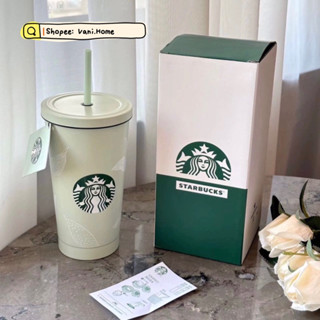 Ly giữ nhiệt Starbuck Xanh Mint xinh xắn size lớn 500ml - 750ml inox 304 tặng kèm ống hút - Bình Starbucks