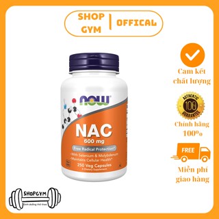Viên uống giải độc gan Now NAC 600 mg Selenium & Molybdenum, hỗ trợ thanh lọc giải độc gan, mát gan - Shop Gym