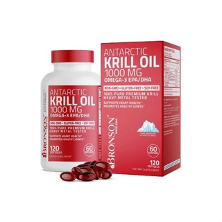 Dầu nhuyễn thể Bronson Antarctic Krill Oil Omega-3 EPA DHA, 1000 mg