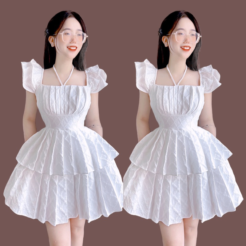 D288 ĐẦM XỐP XOÈ CÁNH TIÊN DẬP LY 2 TẦNG