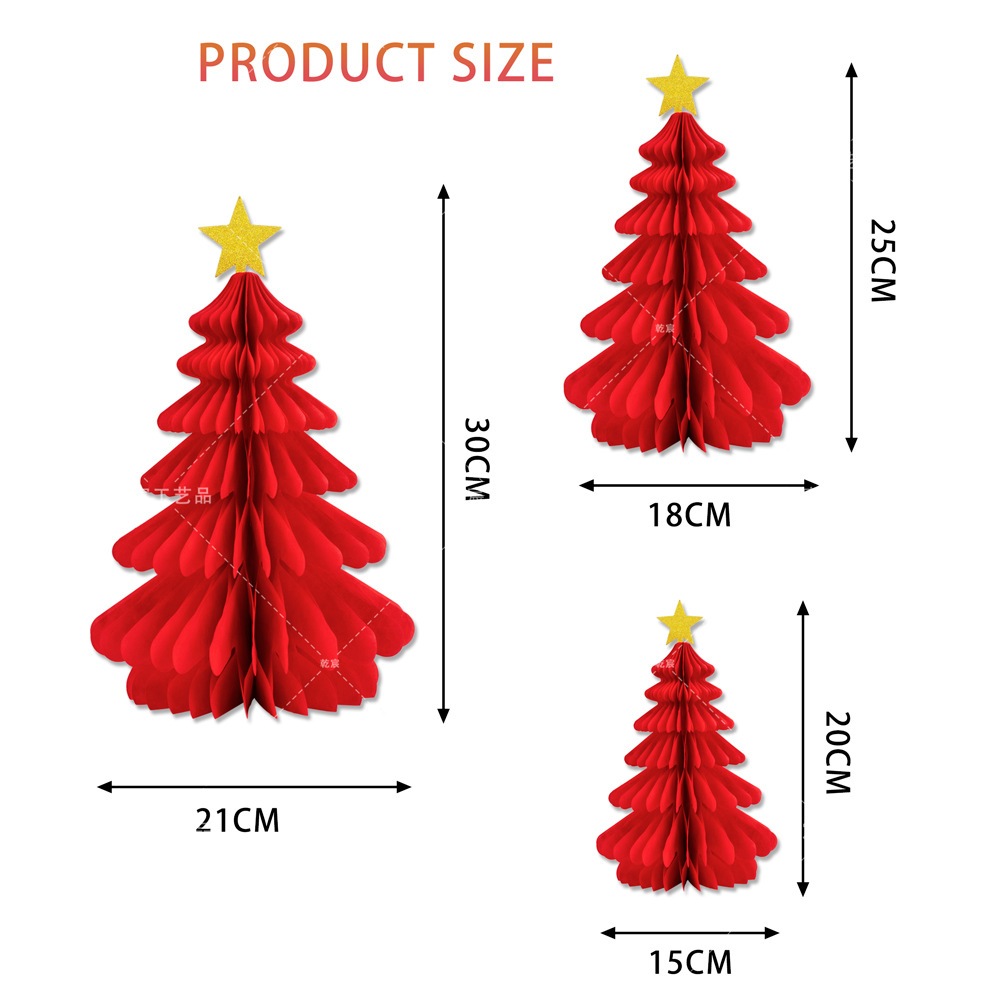 Mô Hình Cây Thông Giáng Sinh Noel Chuông Giấy Mũ Ông Già Noel Gấp Giấy Treo Trang Trí Giáng Sinh Noel