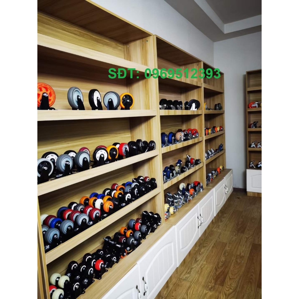 Bánh xe chống tĩnh điện tải trung mặt bích mạ kẽm D75, D100, D125 chịu tải trọng 350-500kg