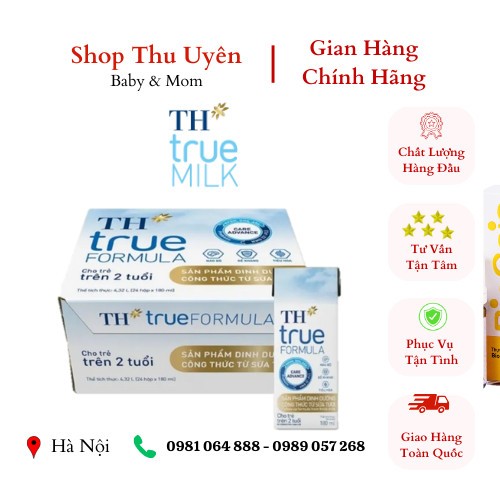 Thùng 24 Hộp Sữa Bột Pha Sẵn TH True Formula Hộp 180ml Cho Bé Từ 24M Trở Lên