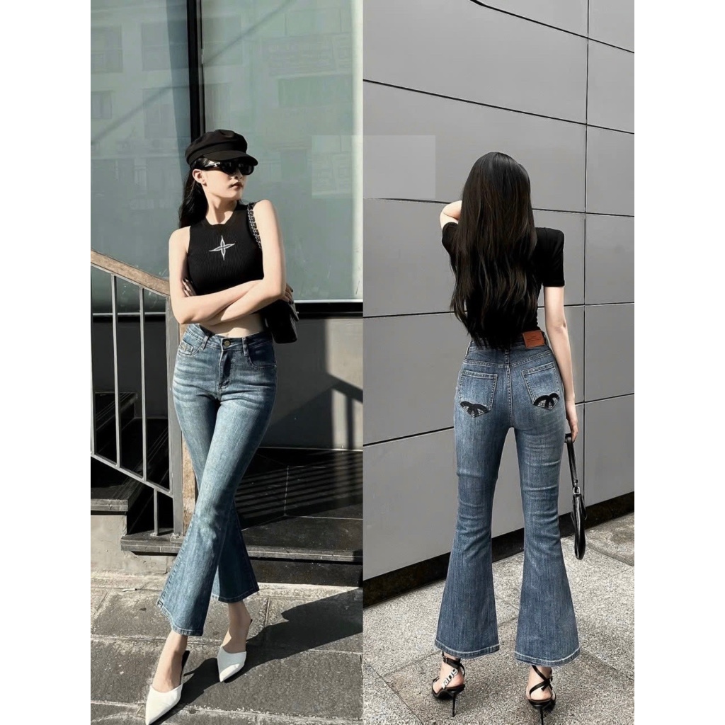 QUẦN JEANS LƯNG CAO ỐNG LOE
