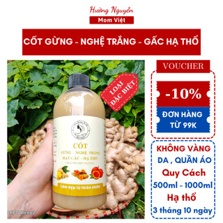 [ 500ML ] GỪNG NGHỆ HẠT GẤC HẠ THỔ [ KHÔNG VÀNG QUẦN ÁO ] MOM VIỆT THOA BODY BỤNG GIẢM EO THÂM RẠN KHỬ MÙI MẸ SAU SINH