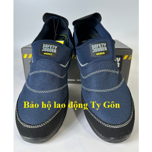 Giày bảo hộ lao động siêu nhẹ thoáng khí Jogger Yukon S1P -dáng lười, dạng xỏ không dây + Tặng tất chân Loại 1