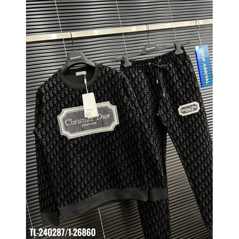 Bộ thu đông nam ĐÌ O vân nhung phối hình thêu nổi bản SUPPER hàng QC cao cấp