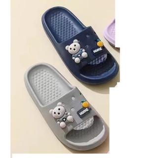 Dép nam siêu nhẹ gắn stiker gấu đế cao 3cm