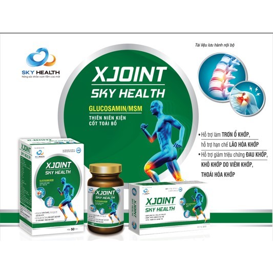Viên uống xương khớp Xjoint SKY HEALTH Hỗ trợ bôi trơn khớp, viêm khớp, thoái hóa khớp, khô khớp - Lọ 50 viên