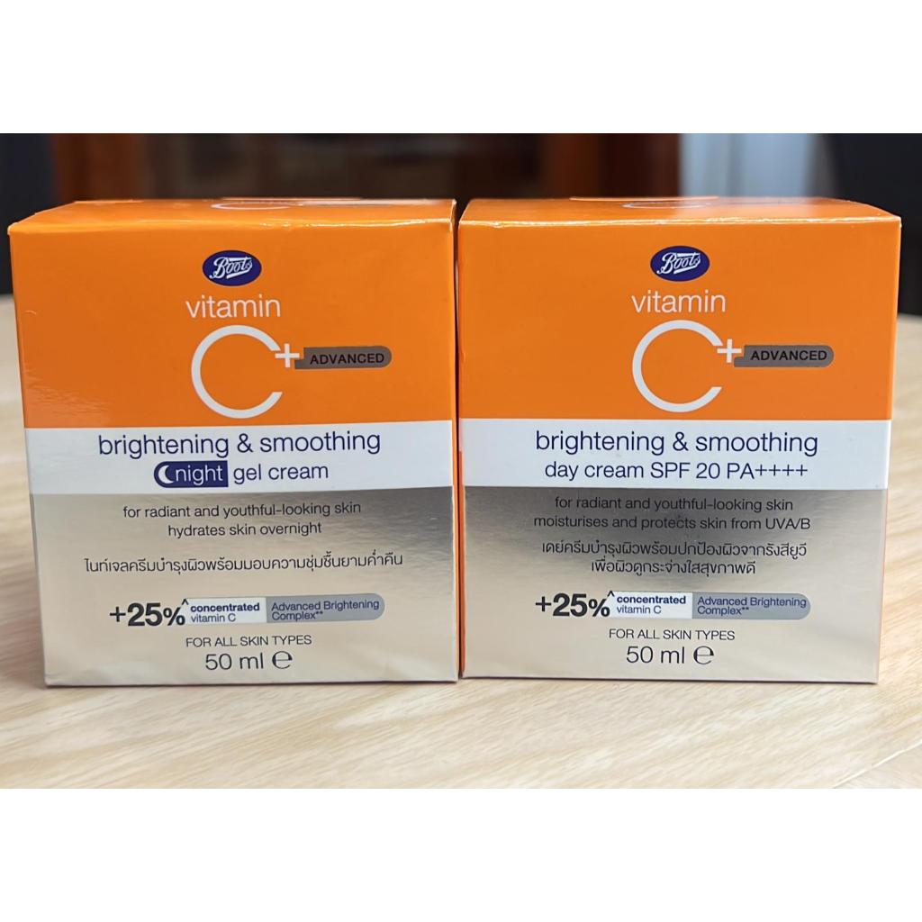 Kem gel làm sáng và mịn da ban đêm Boots Vitamin C ADVANCED Brightening & Smoothing Night Gel Cream 50 ml
