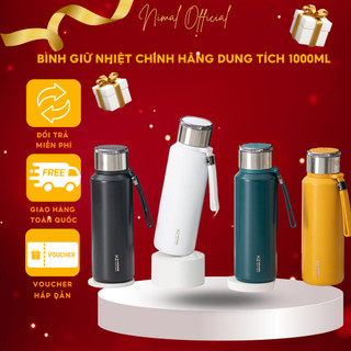 Bình nước giữ nhiệt Nimal dung tích 1L vỏ nhám có đầu lọc pha trà giữ nóng, lạnh