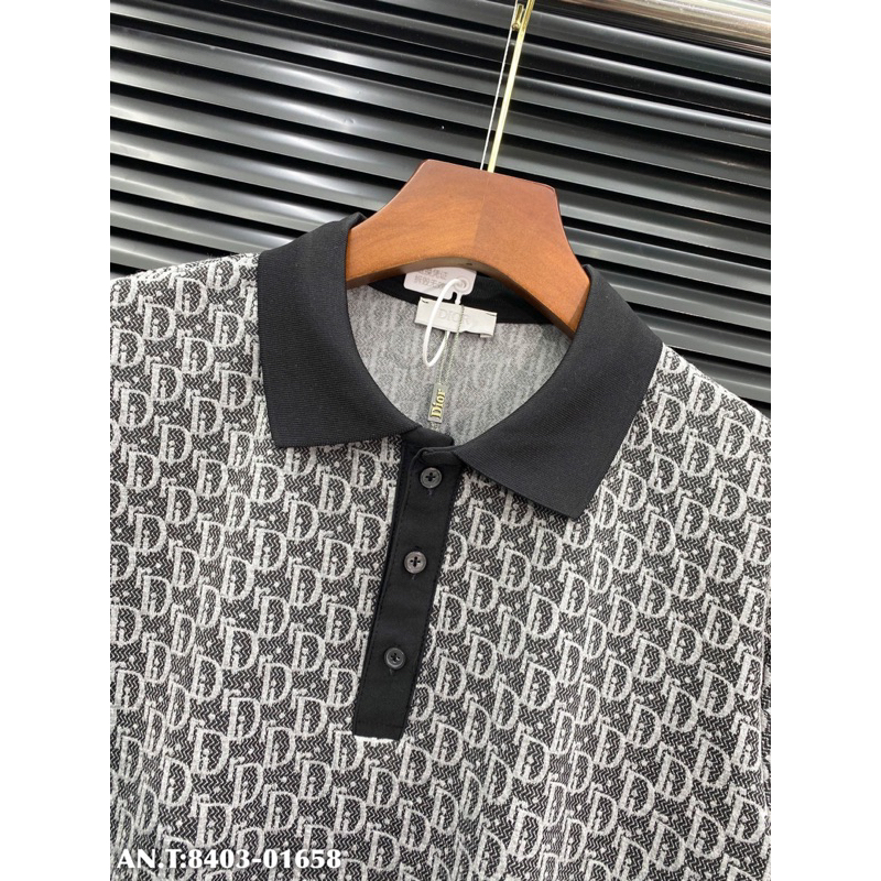 Áo POLO ĐÌ O vải dệt hoạ tiết bản SUPPER hàng QC cao cấp